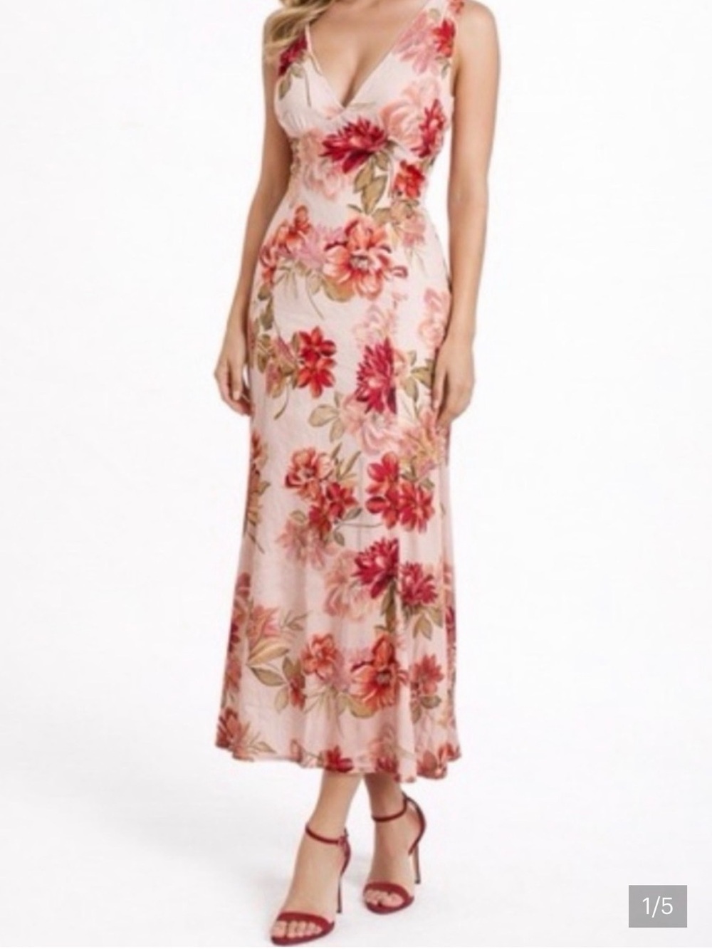 Paper Heart Floral Dress in Blush Pink